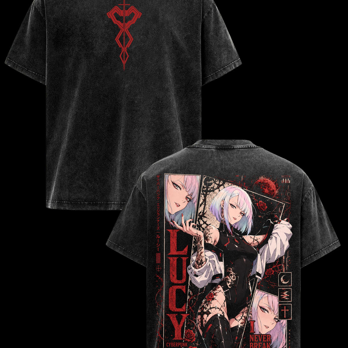 Lucy Cyberpunk Shirt, Edgerunners Graphic Tee, Vintage Oversized Anime Top