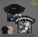 Limited Cyberpunk Edgerunners Rebecca Anime Double Printed Vintage Washed Tee Unisex Oversize Anime Manga Washed Heavyweight Cotton T-shirt