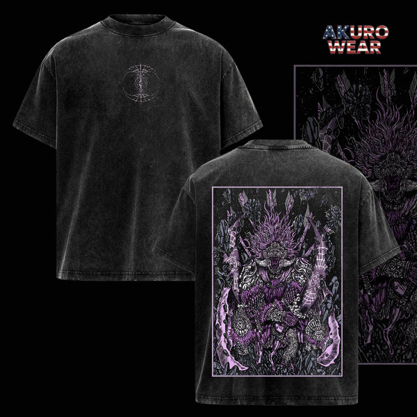 Radahn T-Shirt – Vintage Washed Oversized Elden Ring Tee, Dark Fantasy Warrior Art Shirt, Heavy Cotton Casual Streetwear Top, Unisex Apparel for Elden Ring Fans, Gift for FromSoftware Lovers