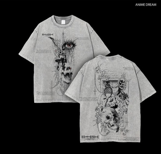 Death Note Anime Double Printed Vintage Washed Tee