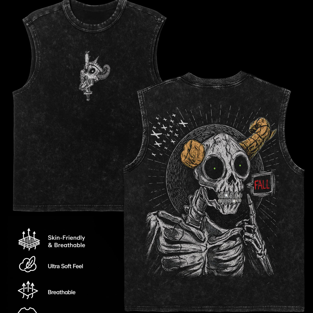 Adventure Time The Lich T-Shirt & Tank Top – Vintage Cosmic Skeleton Graphic Tee, Oversized Unisex Horror Fan Merch Gift