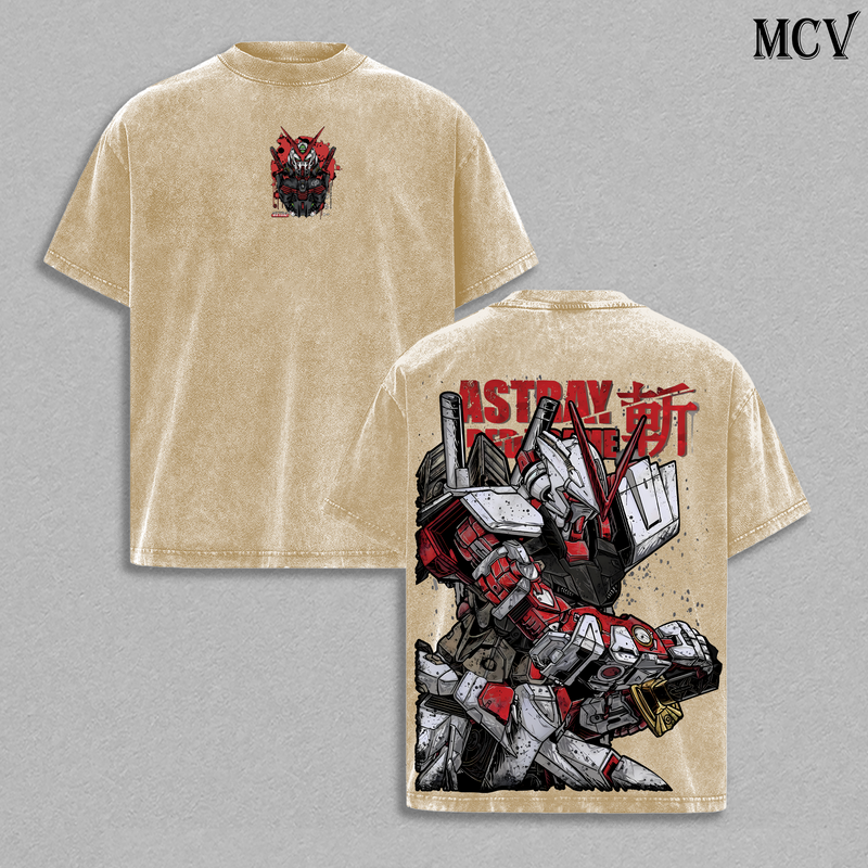 RX-78 Mecha T-Shirt, Anime Robot Tee, Gundam Style Graphic Shirt, Red White Mech Design, Vintage Cotton Unisex