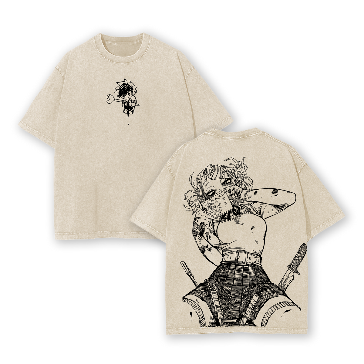 Toga Himiko - My Hero Academia Anime Double Printed Vintage Washed Tee