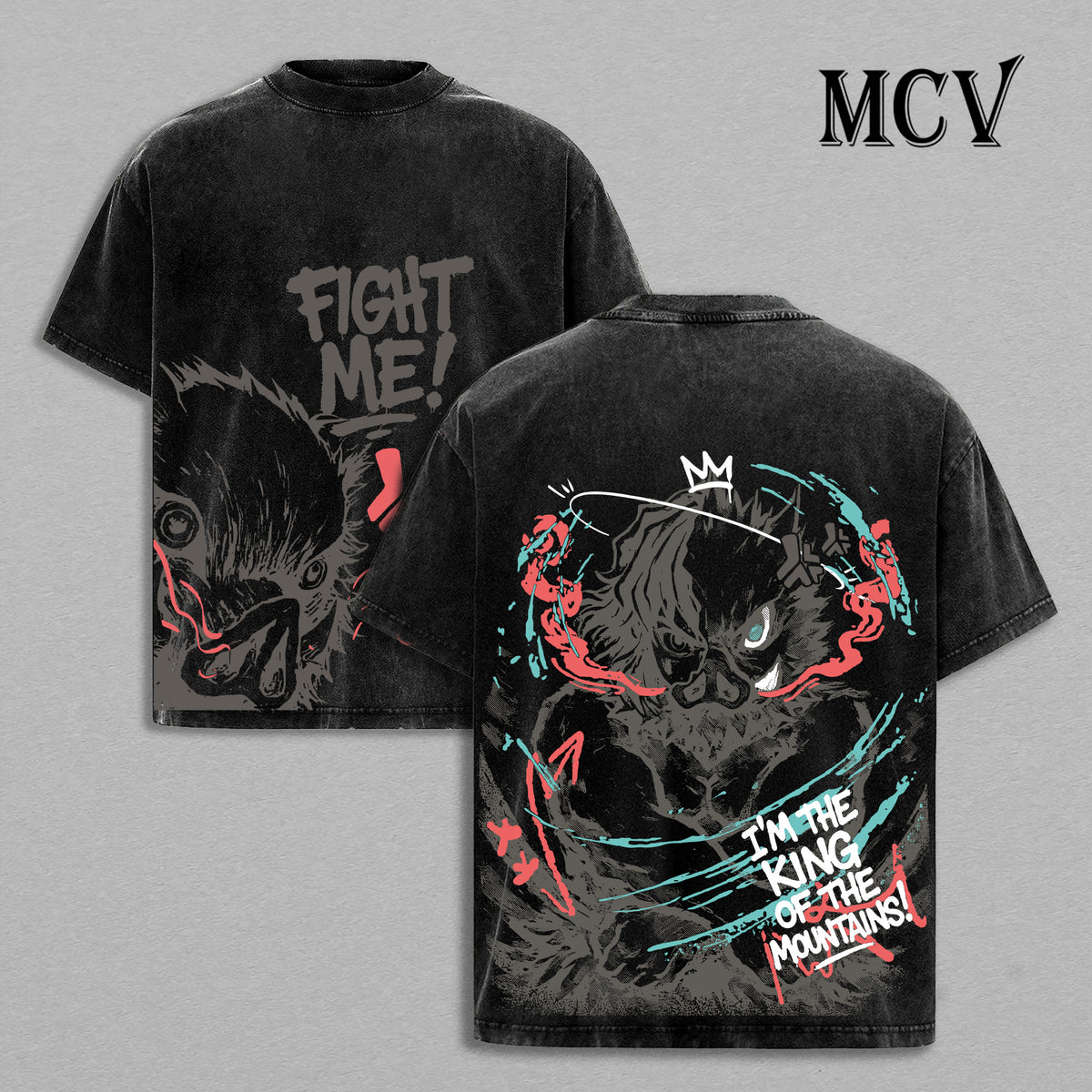 Inosuke Hashibira Demon Slayer Washed T-Shirt, Vintage Anime Oversized Tee, Heavy Cotton Shirt