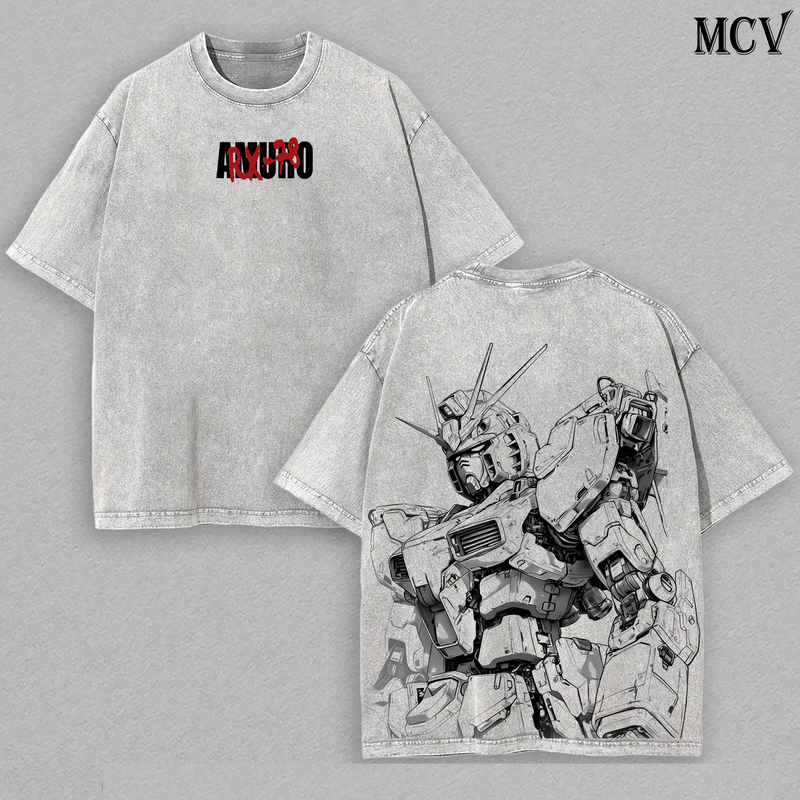 RX78 Mecha T-Shirt, Anime Robot Tee, Gundam Style Shirt, Monochrome Mech Graphic Tee, Vintage Cotton Unisex
