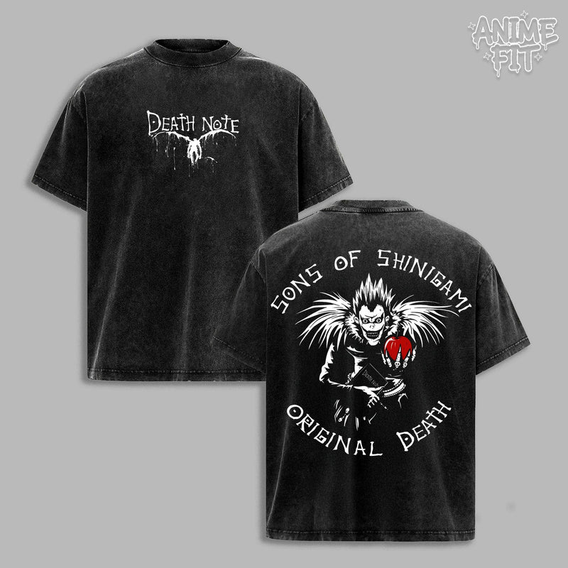 Shinigami Apple God Ryuk Oversize T-Shirt & Hoodie Death Note Anime Inspired Heavyweight Acid Washed Graphic Streetwear, unisex menswear otaku merch gift for fan