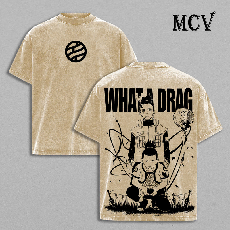 Shikamaru Nara Naruto Washed T-Shirt, Vintage Anime Oversized Tee, Heavy Cotton Shirt