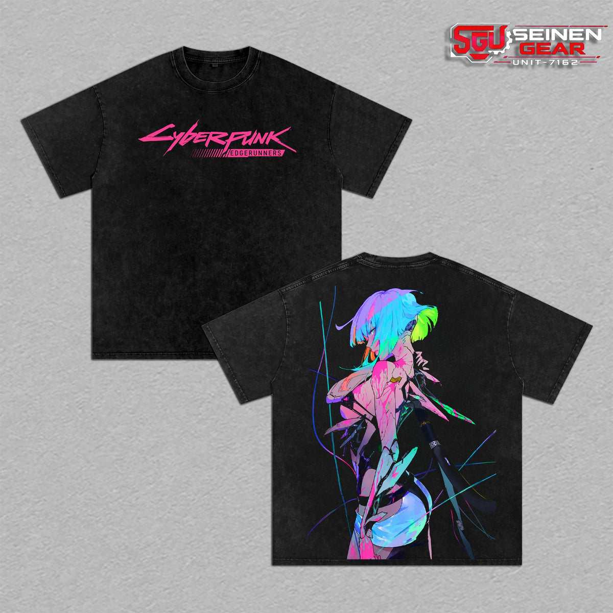 Lucy Cyberpunk Edgerunners Vintage Washed Oversized T-Shirt