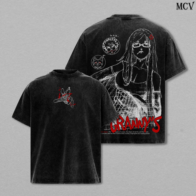 Seiko Ayase Dandadan Washed T-Shirt – Vintage Anime Manga Tee Oversized Streetwear Unisex