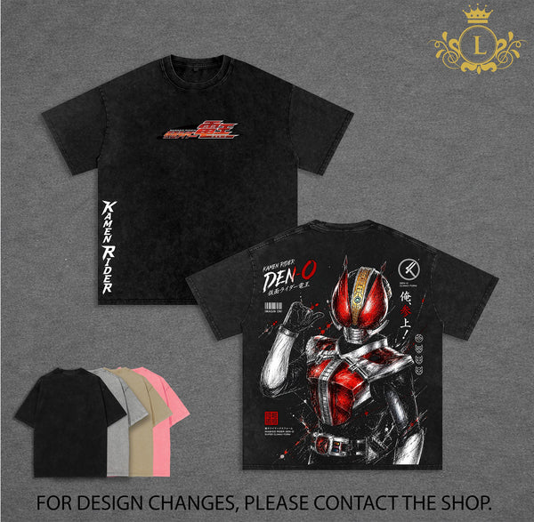 Kamen Rider Den-O Vintage Unisex Oversize Kamen Rider Washed T-shirt, Graphic Tee, Kamen Rider Lover, Kamen Rider Merch Fan, Outfits Men, Boys Merch Top