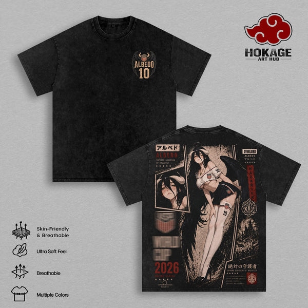 USA World Football Tour 2026 Albedo #10 Vintage Washed Anime Soccer T Shirt, Retro Futbol Graphic Tee, Oversized Heavyweight Cotton Streetwear, USA Football Fan Shirt, Sports Aesthetic Gift Merch Apparel