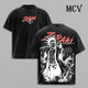 Bleach Kenpachi T-Shirt, Vintage Washed Anime Heavyweight Oversized Cotton Tee