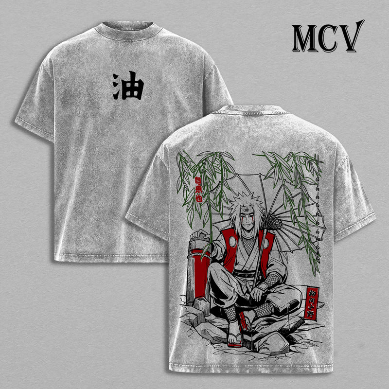 Jiraiya Sensei Naruto Washed T-Shirt, Vintage Anime Oversized Tee, Heavy Cotton Shirt