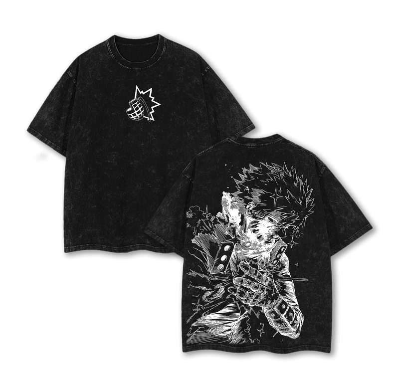 Katsuki Bakugo - My Hero Academia Anime Double Printed Vintage Washed Tee