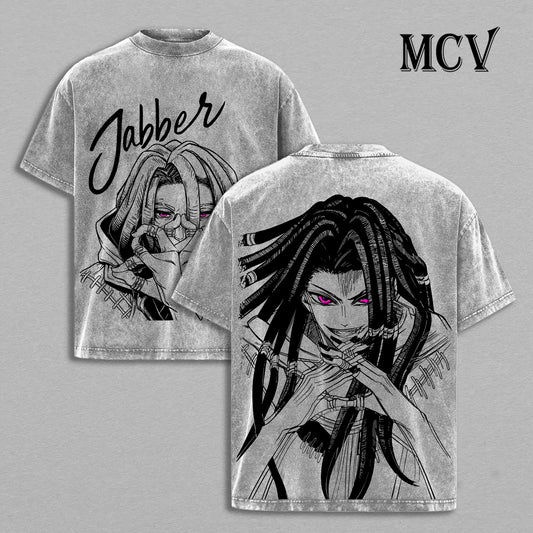 Vintage Jabber Anime Tee, Retro Washed T-Shirt, Oversized Streetwear Fashion Shirt