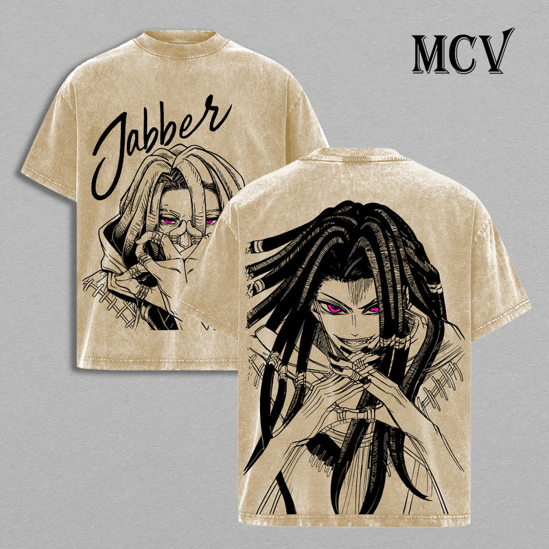 Vintage Jabber Anime Tee, Retro Washed T-Shirt, Oversized Streetwear Fashion Shirt