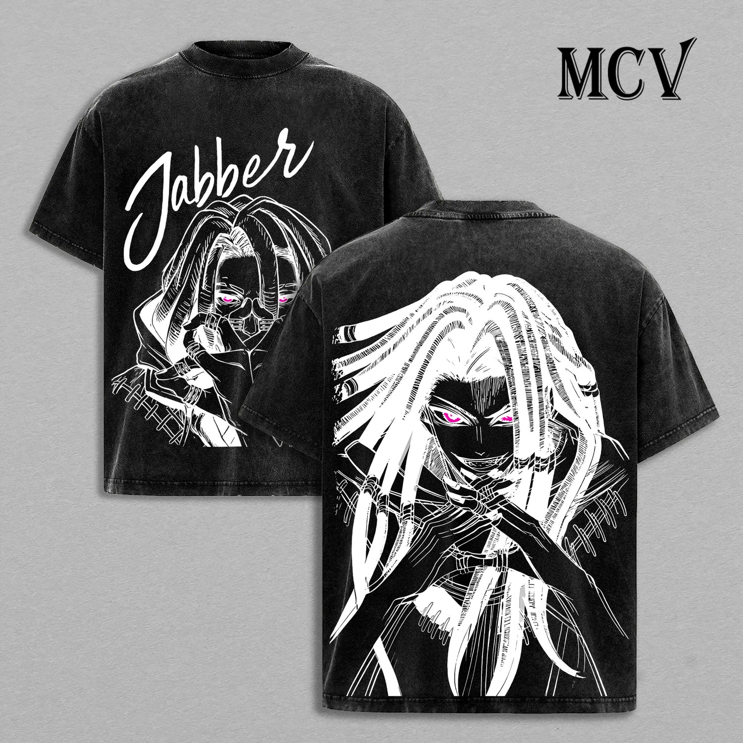 Vintage Jabber Anime Tee, Retro Washed T-Shirt, Oversized Streetwear Fashion Shirt