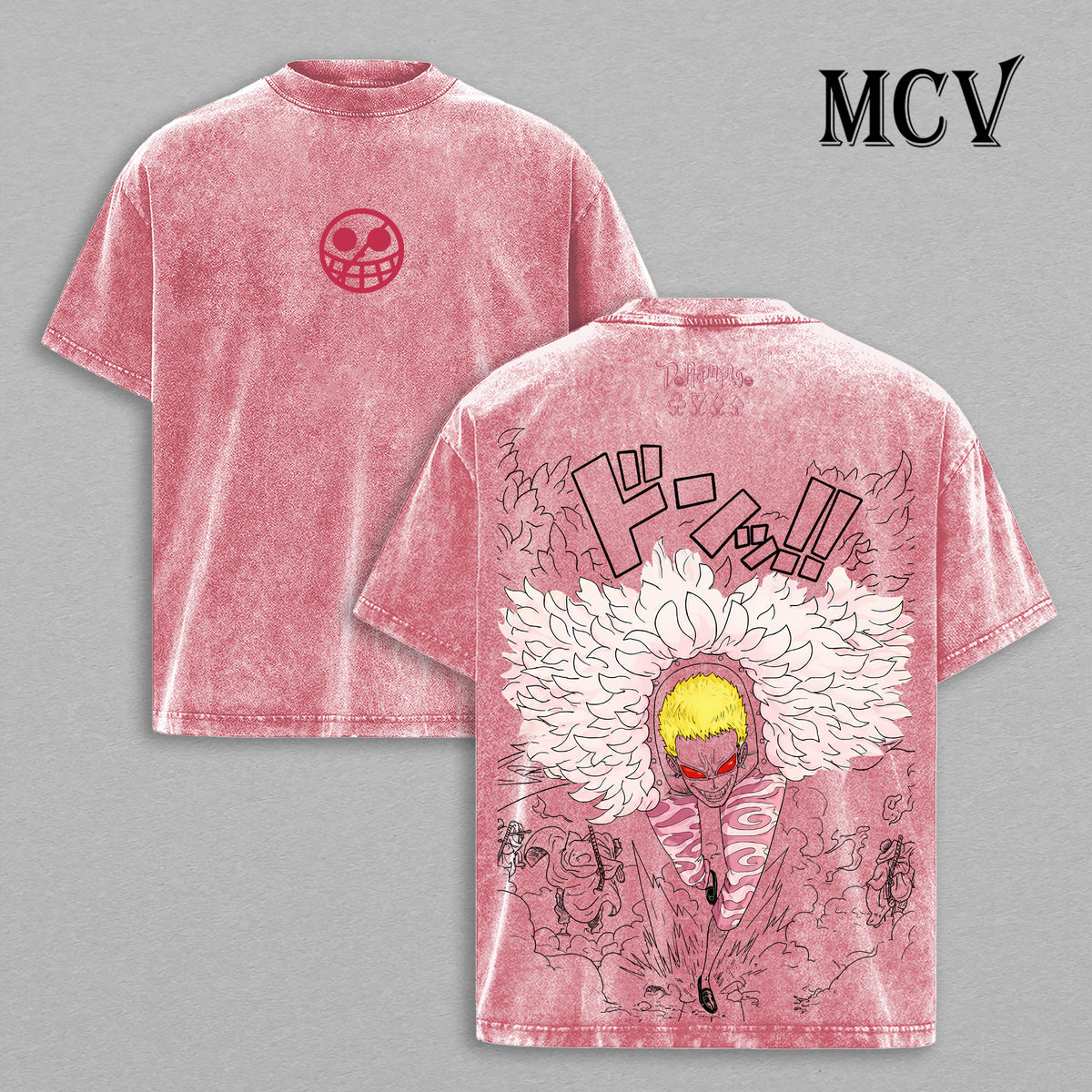 Donquixote Doflamingo One Piece Washed T-Shirt, Vintage Anime Oversized Tee, Heavy Cotton Shirt