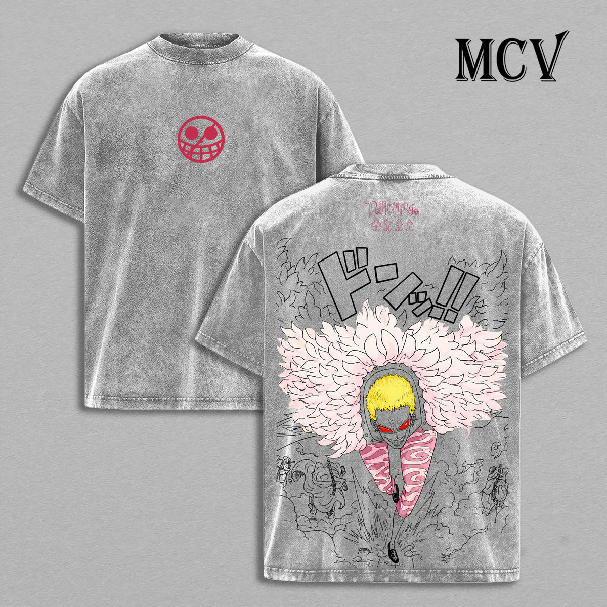 Donquixote Doflamingo One Piece Washed T-Shirt, Vintage Anime Oversized Tee, Heavy Cotton Shirt