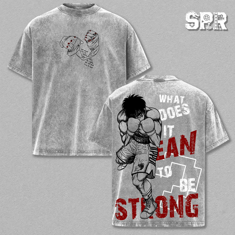 Ippo Makunouchi T-Shirt – Hajime no Ippo Oversize Anime Graphic Tee, Acid Washed Heavy Cotton Shirt, Vintage Manga Streetwear, Unisex Casual Wear, Anime Merch, Gift for Anime Fans