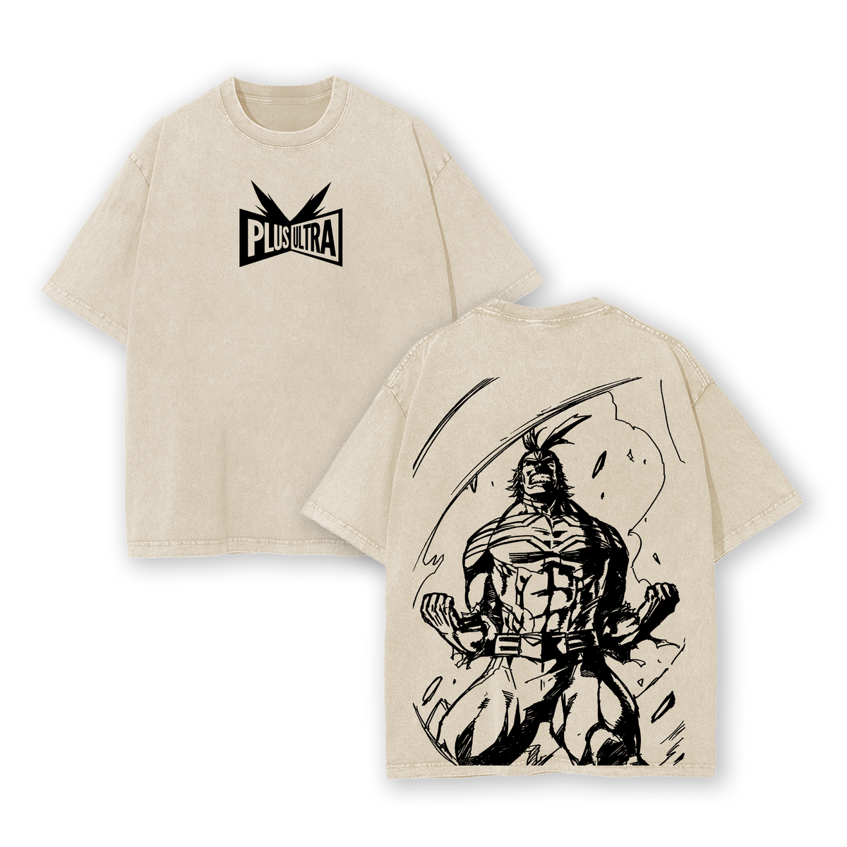 Retro Vintage Limited All might Plus Ultra - My Hero Academia Anime Double Printed Washed Tee
