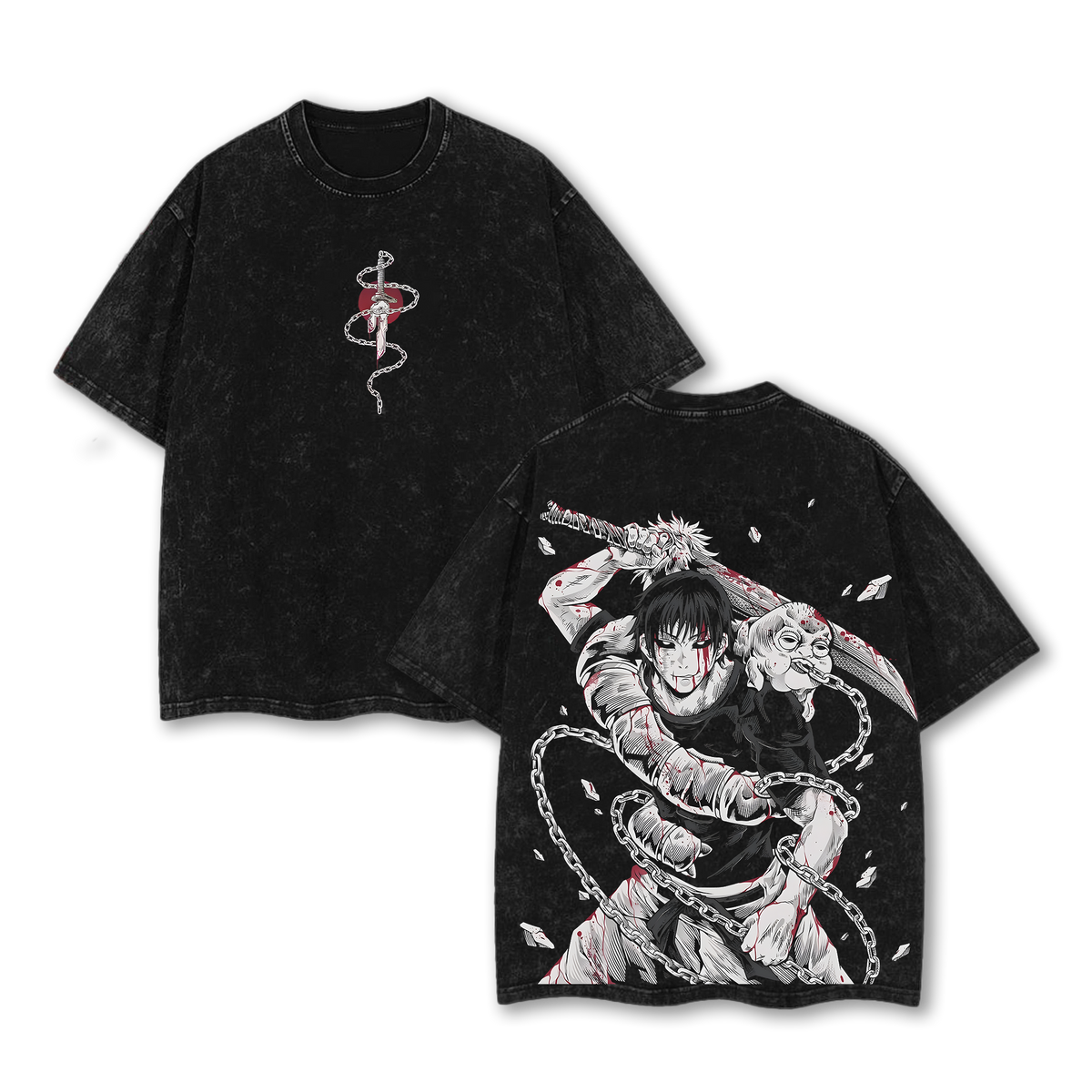 Retro Heavy Limited Sorcerer Toji Fushiguro - Jujutsu Kaisen Anime Double Printed Vintage Wash Tshirt Unisex Oversized Anime Manga Graphic Tees