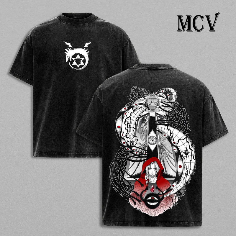 Fullmetal Alchemist Brotherhood T-Shirt, Edward & Alphonse Vintage Oversized Cotton Tee