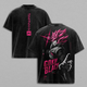 Rosé Saiyan Villain Kakarot Black x Zamasu Fused DBS Anime Graphic Vintage Shirt, Crimson Aura Dark Warrior Double Printed Tee Heavyweight Cotton Streetwear