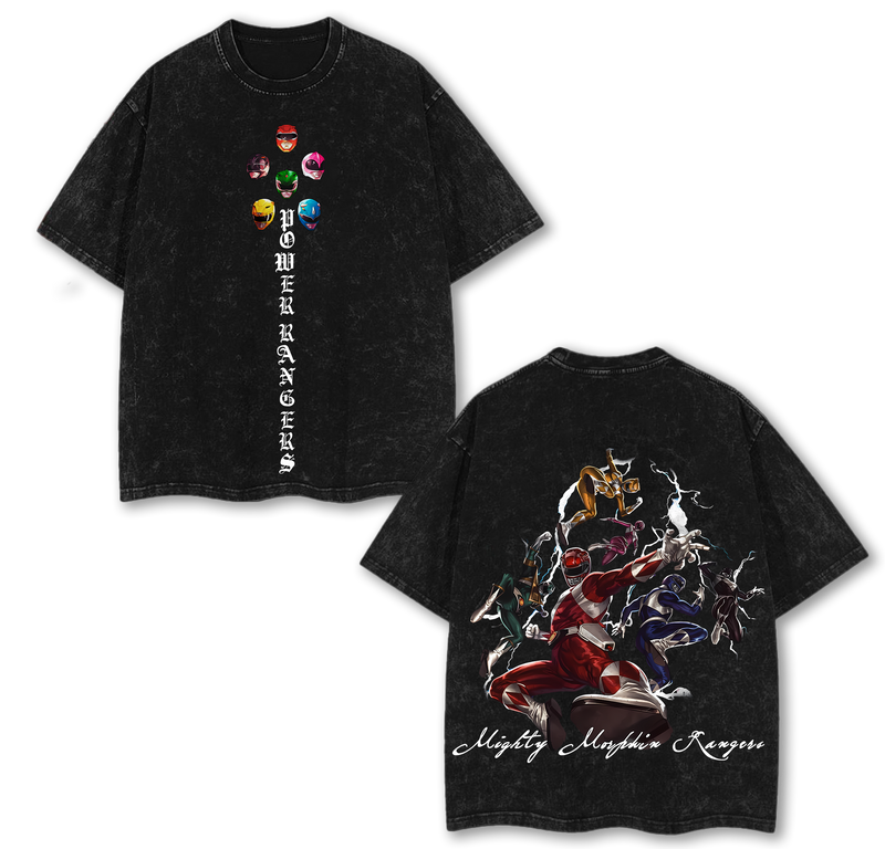 Mighty Morphin Power Rangers Tee – Retro 90s TV Series, Movie & Game Superhero Graphic Tee