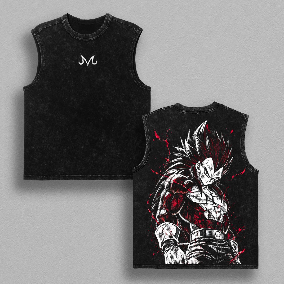 SSJ Final Shine Attack Washed Tee - SSJ4 Vintage Anime T-Shirt SSJ4 Prince of ''Saiyans'' Graphic Tee Oversized Heavyweight Cotton Shirt Unisex Manga Streetwear Top Gift for DBZ Fans back