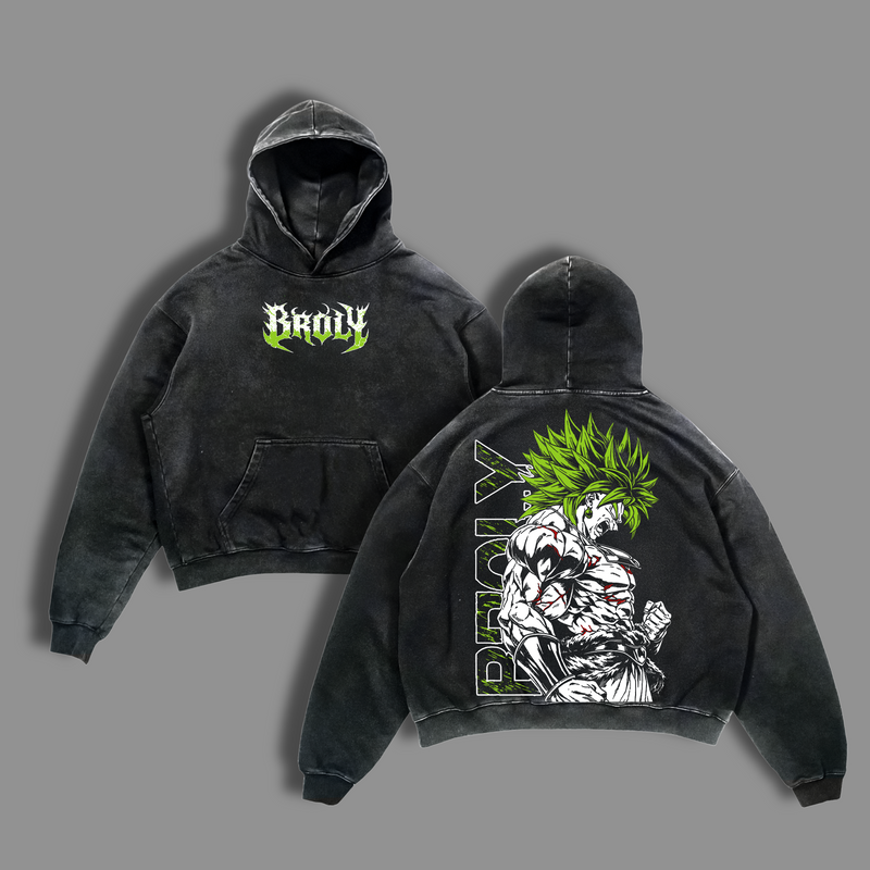 Broly x DBZ Legendary Super Saiyan Graphic Tee, Anime Vintage Washed T-Shirt, Rage Power Design, Streetwear Heavy Cotton Unisex Shirt, Gift for DBZ Fans