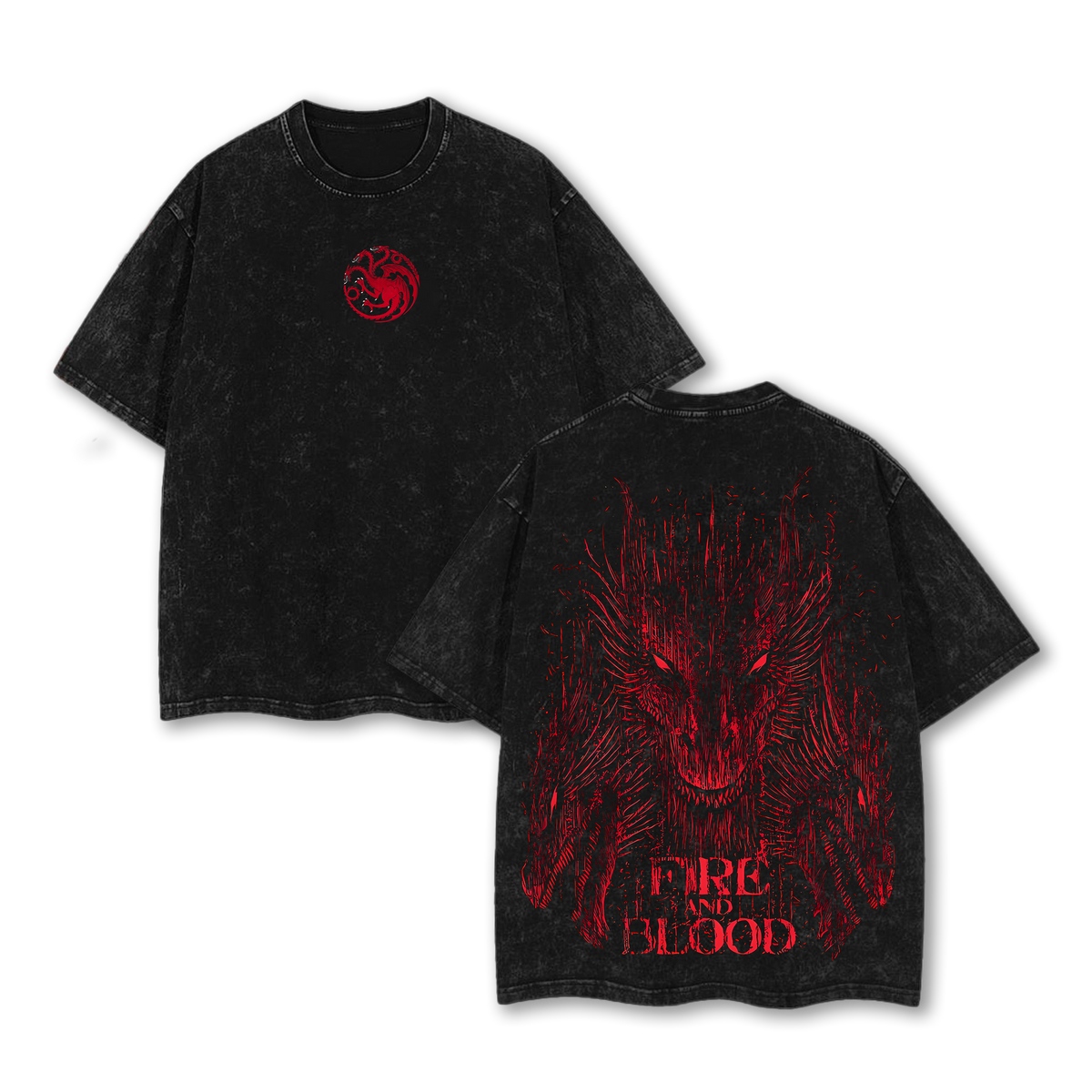 Drogon – Fire and Blood Shirt Vintage Oversized T-Shirt