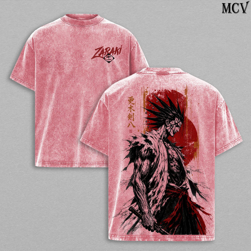 Zaraki Kenpachi Bleach Tee – Kenpachi Zaraki Vintage Washed T-Shirt | Battle Maniac | 11th Division Captain | Thousand-Year Blood War Final Part | The Calamity Anime Manga Graphic Tee | Heavy Cotton Unisex Oversized Streetwear Top