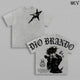 Dio Brando Tee Washed – JoJo’s Bizarre Adventure Steel Ball Run Scary Monsters Dinosaur Stand Anime Manga Graphic Double Printed T-Shirt, Menswear Heavy Cotton Unisex Oversize Gym Streetwear
