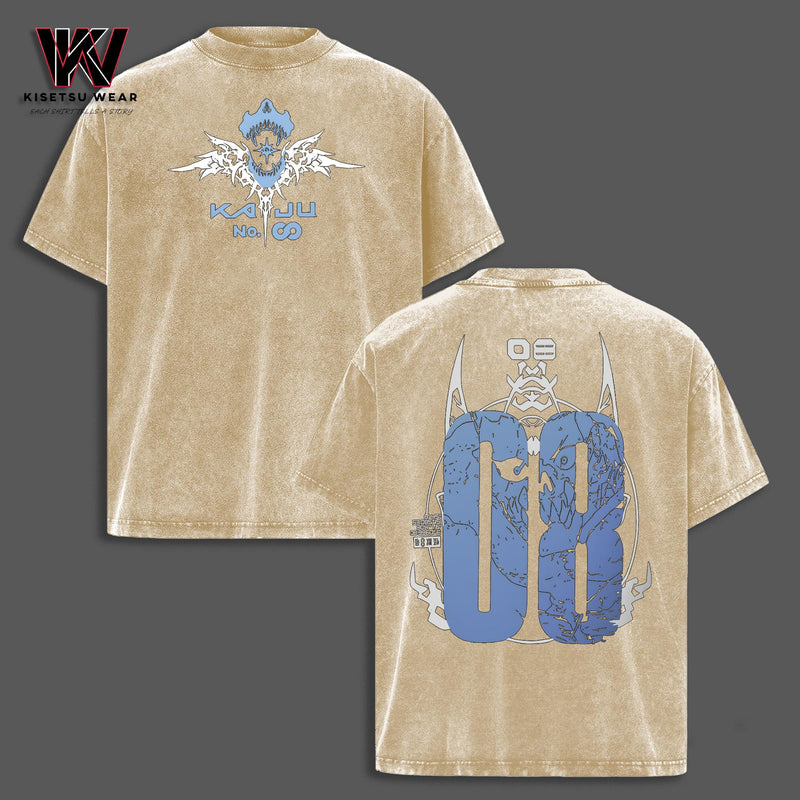 Kaiju No. 8 T-Shirt – Kafka Hibino Graphic Anime Tee Oversized Acid Washed Soft Cotton Men Shirts Anime Streetwear Casual Menswear Anime Clothing Gift for Anime Fans Manga Merch