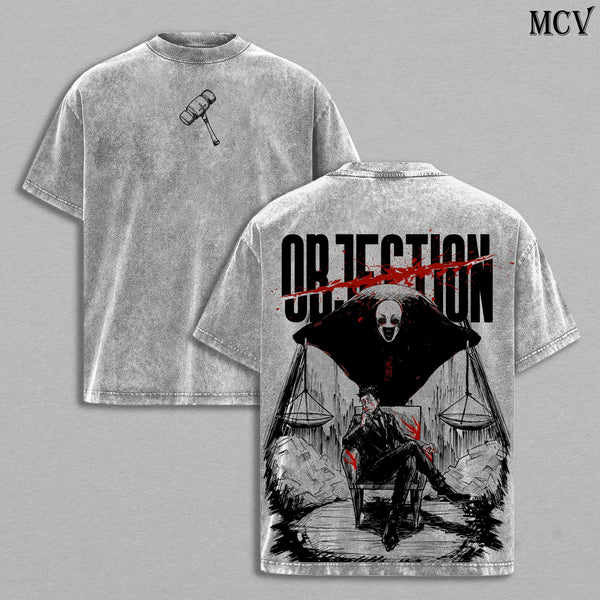 Hiromi Higuruma Washed Tee – Jujutsu Kaisen Anime Deadly Sentencing Judgeman Domain Expansion Graphic T-Shirt, Unisex Oversize Heavyweight Cotton Manga Streetwear JJK Tee
