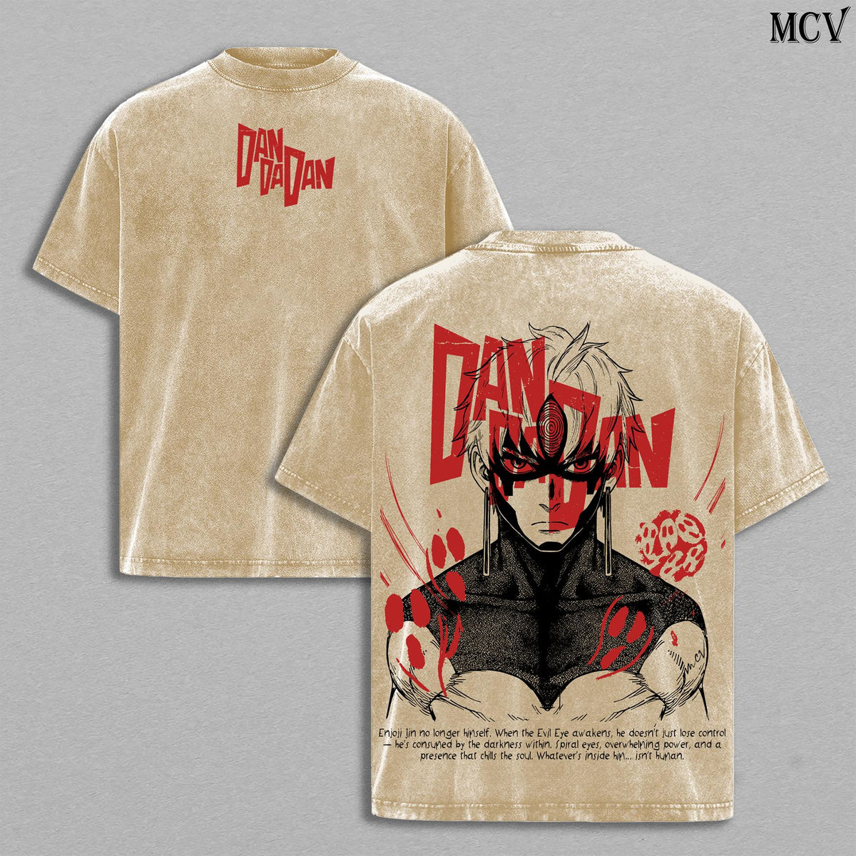 Jin Enjoji Jiji Dandadan Season 2 T-Shirt, Anime Double Printed Vintage Washed Tee Unisex Oversize Anime Manga Washed Heavyweight Cotton T-shirt