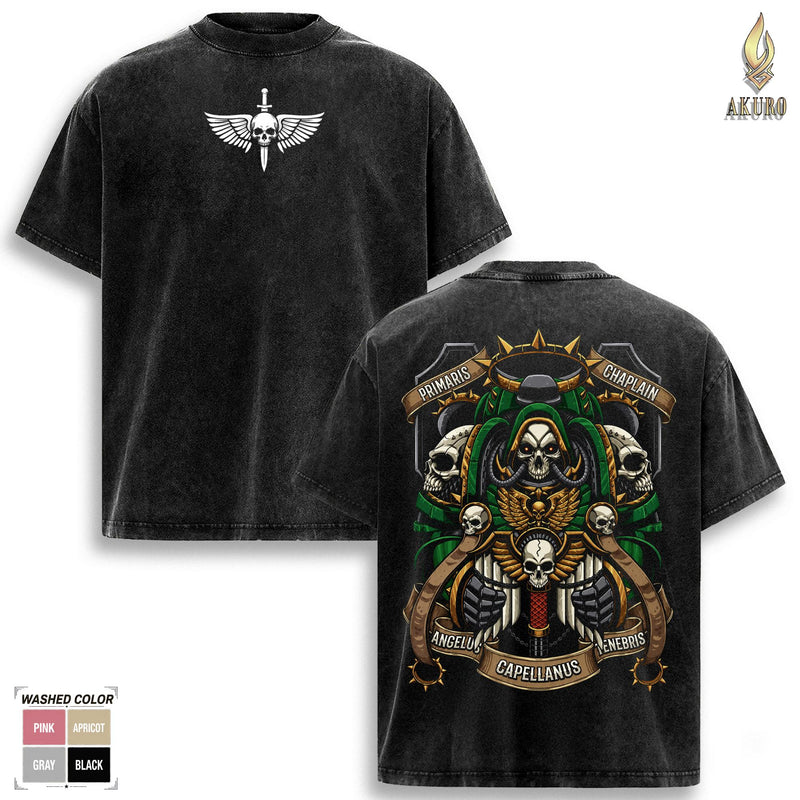Primaris Chaplain Warhammer 40K Shirt, Space Marines Collection Tee, Oversized Vintage Washed Cotton Shirt Top Menswear