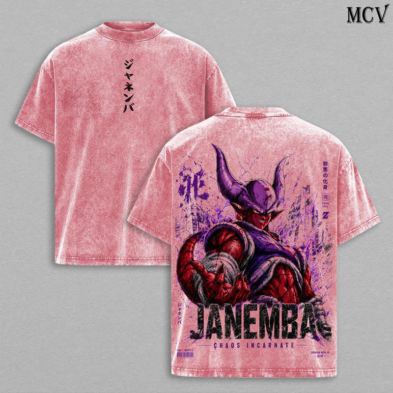 Janemba DBZ Tee – Janemba Vintage Washed T-Shirt | Demon of Evil | Fusion Reborn | Anime Manga Graphic Tee | Heavy Cotton Unisex Oversized Streetwear Top