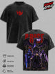 Sung Jinwoo Solo Leveling Vintage Washed T Shirt - Shadow Monarch Anime Graphic Tee Heavyweight Cotton Oversized Streetwear Top Unisex Manga Shirt Solo Leveling Fan Gift