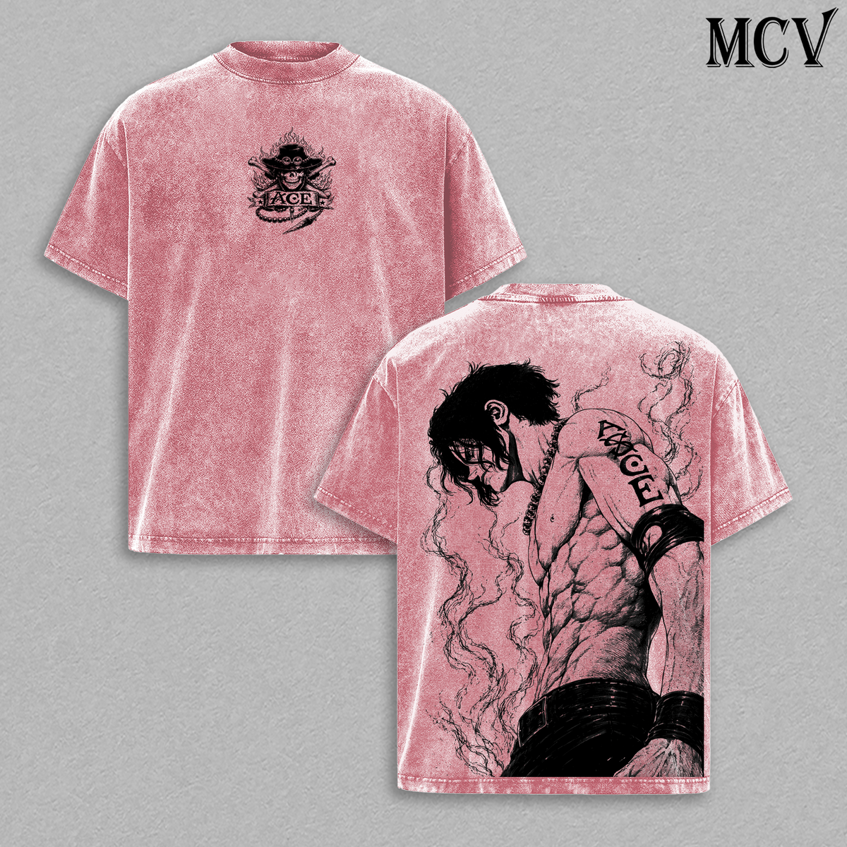 Ace Fire Fist T-Shirt, Anime Flame Warrior Tee, Pirate Brother Graphic Shirt, Vintage Washed Cotton Unisex Streetwear