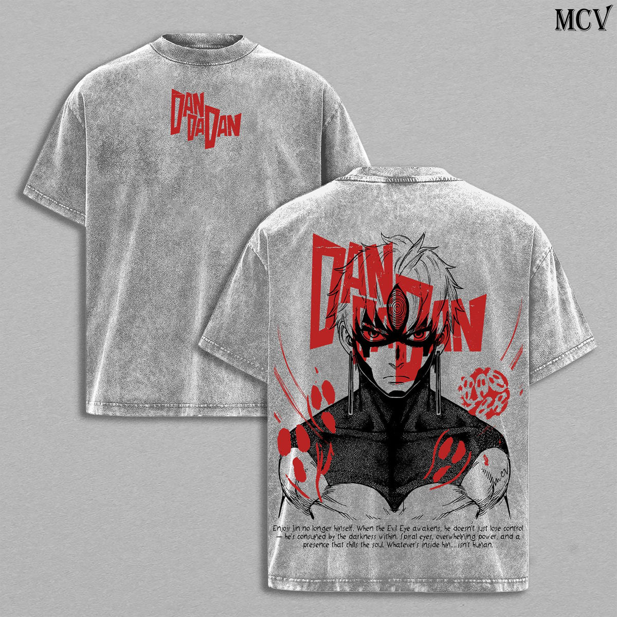 Jin Enjoji Jiji Dandadan Season 2 T-Shirt, Anime Double Printed Vintage Washed Tee Unisex Oversize Anime Manga Washed Heavyweight Cotton T-shirt