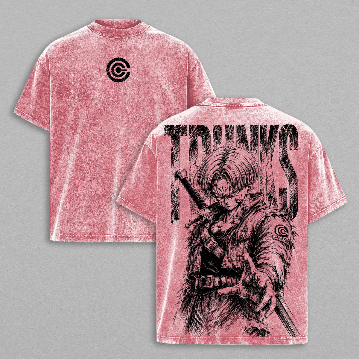 Future Trunks DBZ Tee – Future Trunks Vintage Washed T-Shirt | Capsule Corp | SuperSaiyan Warrior | Sword of Hope | DBZ Anime Manga Graphic Tee | Heavy Cotton Unisex Oversized Streetwear Top