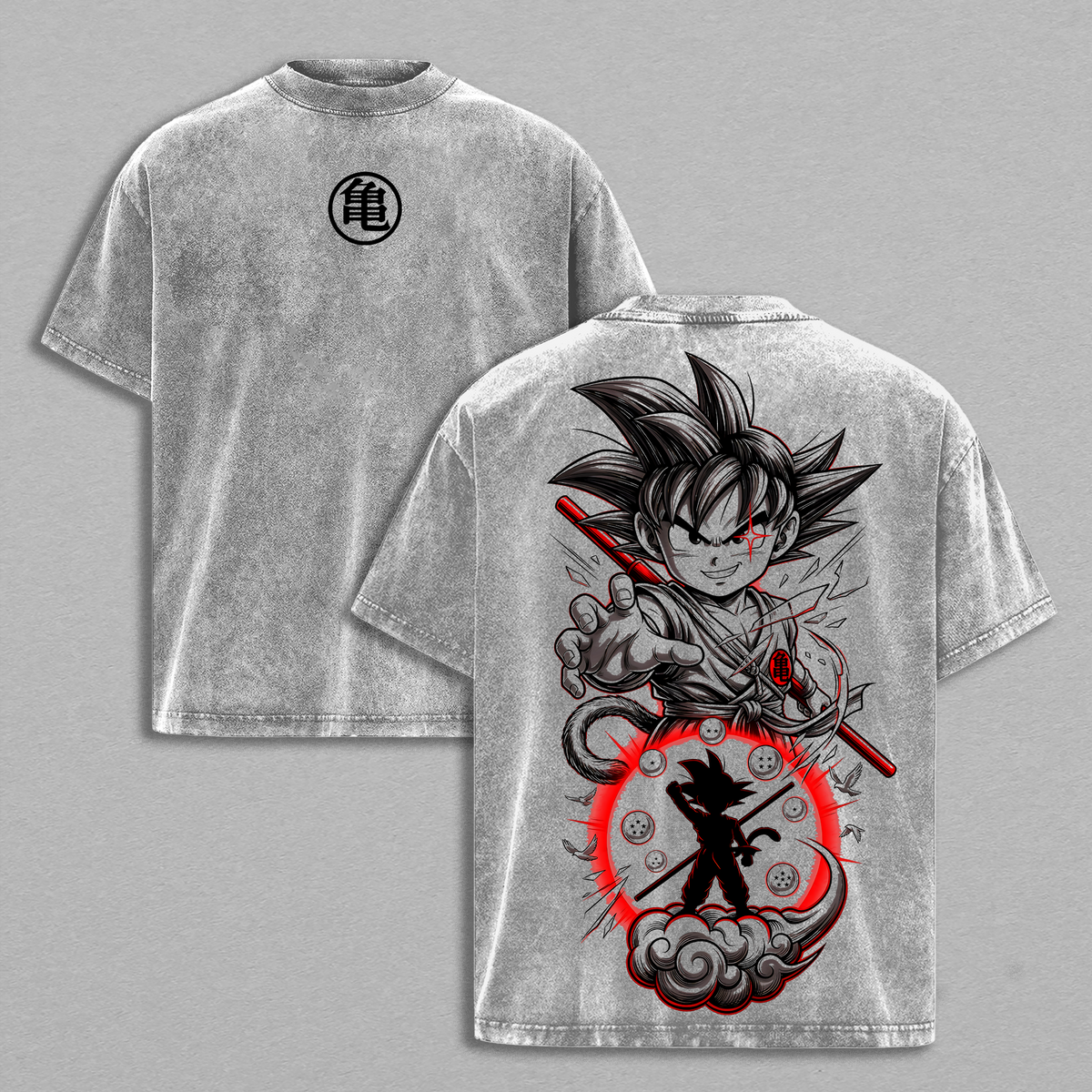 Kid Kakarot Saiyan Warrior DBZ Anime Fighter Graphic T Shirt, Vintage Washed Anime Manga Streetwear Tee, Martial Arts Hero Graphic Shirt, Otaku DB Anime Fan Apparel Gift, Anime Aesthetic Clothing