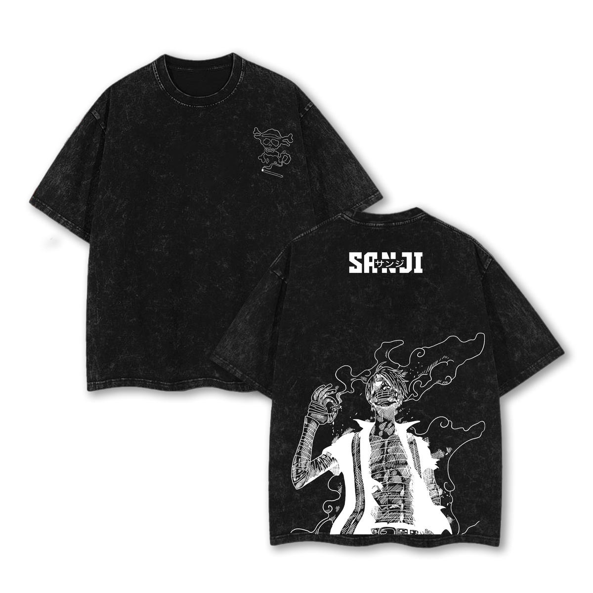 Sanji One Piece T-Shirt Washed | Vintage Oversized Heavy Cotton Anime Tee
