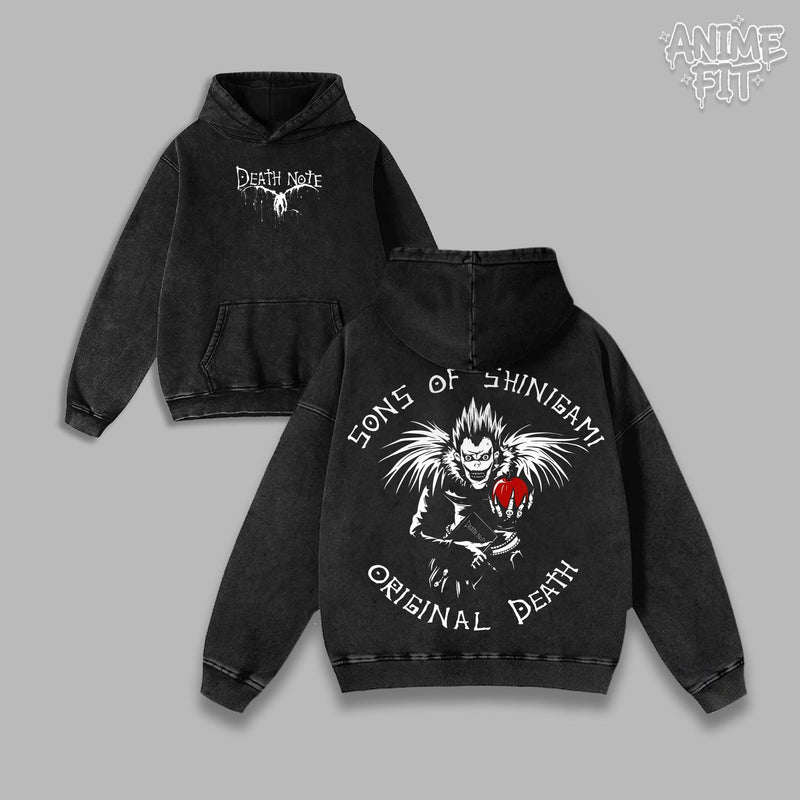 Shinigami Apple God Ryuk Oversize T-Shirt & Hoodie Death Note Anime Inspired Heavyweight Acid Washed Graphic Streetwear, unisex menswear otaku merch gift for fan