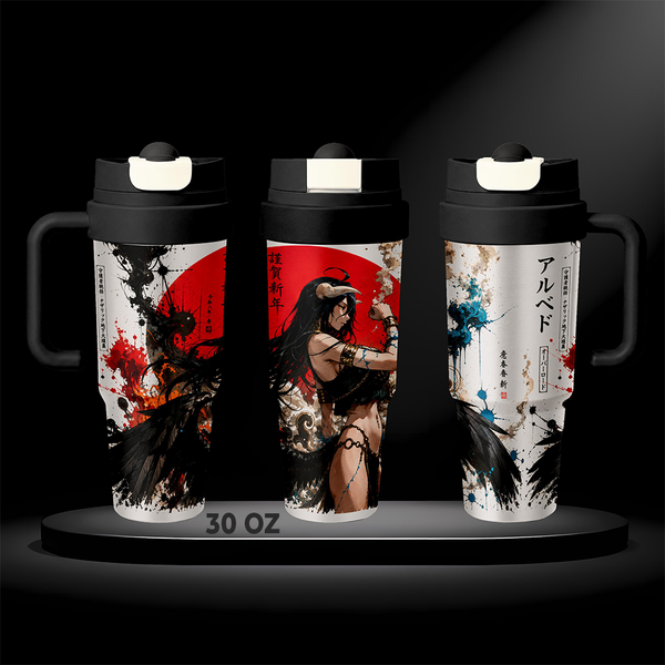 Insulated Tumbler Albedo Overlord Anime Guardian Overseer Stainless Steel 17oz 24oz 30oz Double Wall Vacuum Travel Mug Hot Cold Coffee Cup Gift for Overlord Fans