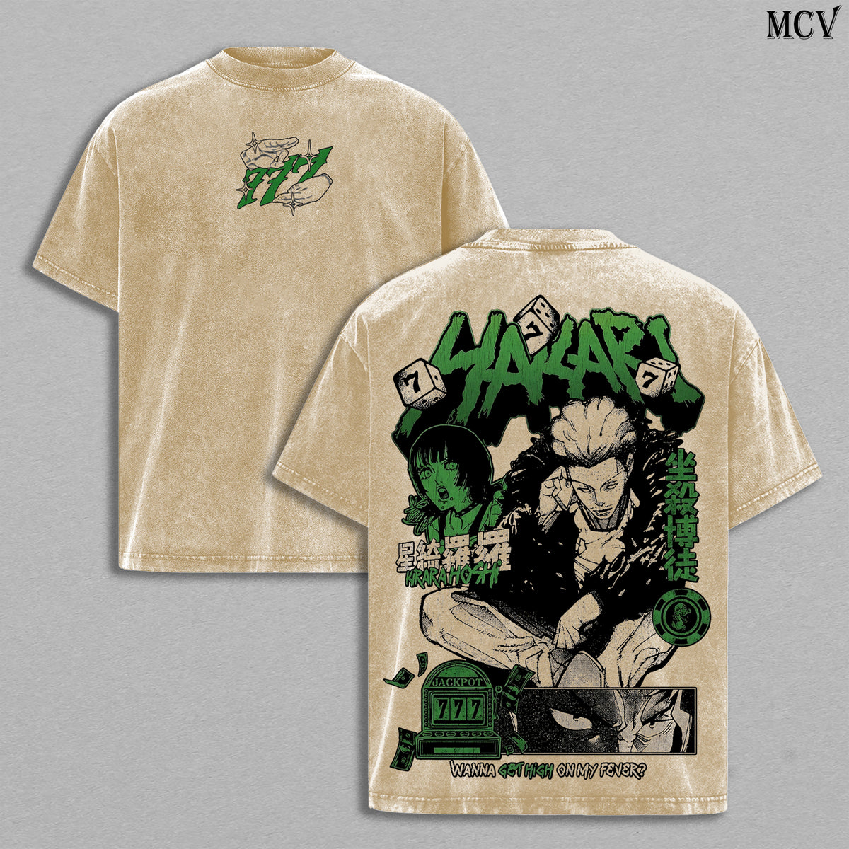 Kinji Hakari – Jujutsu Kaisen – Vintage Washed Heavyweight Cotton Anime Graphic T-Shirt Japanese Manga Streetwear Tee