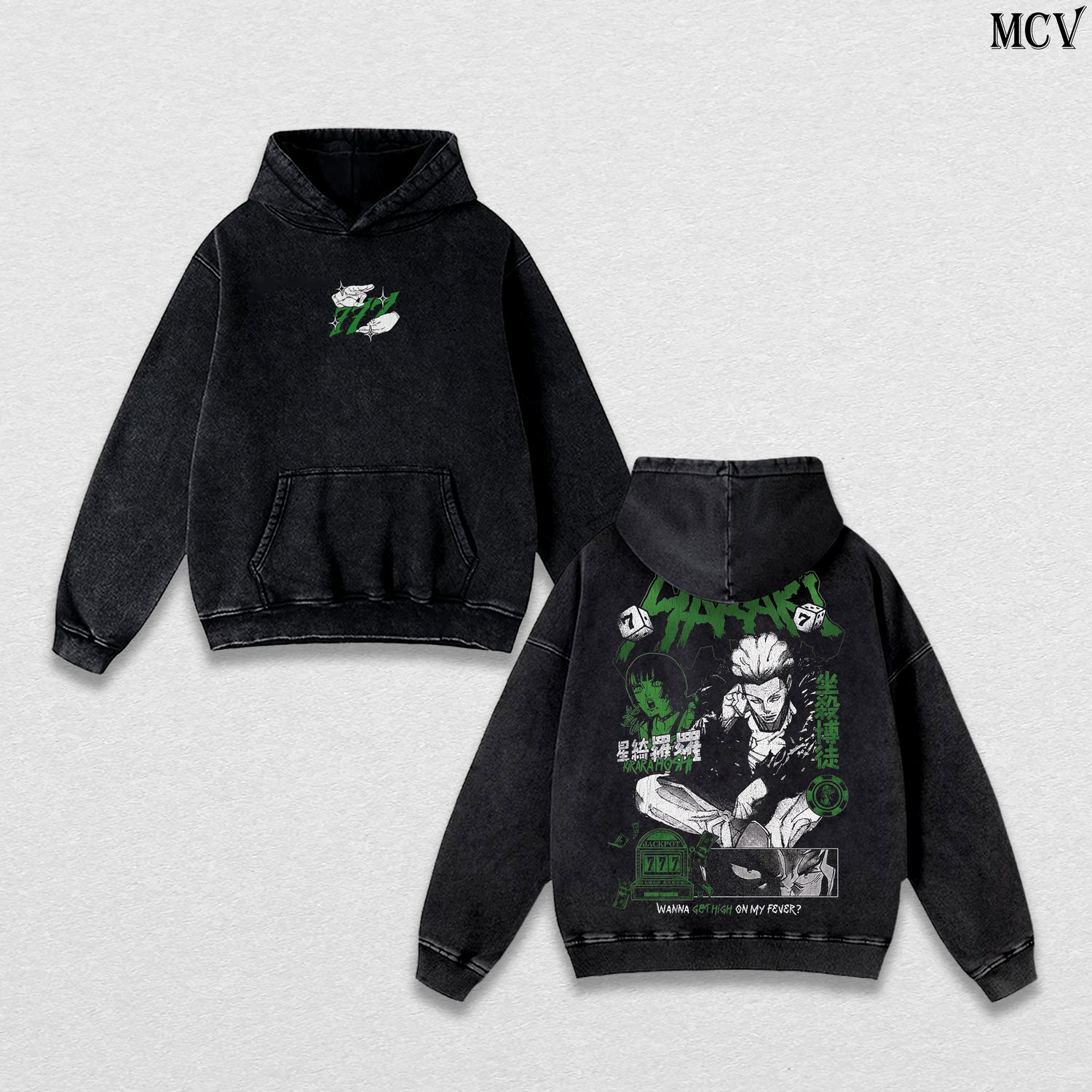 Kinji Hakari – Jujutsu Kaisen – Vintage Washed Heavyweight Cotton Anime Graphic Hoodie Japanese Manga Streetwear Sweatshirt