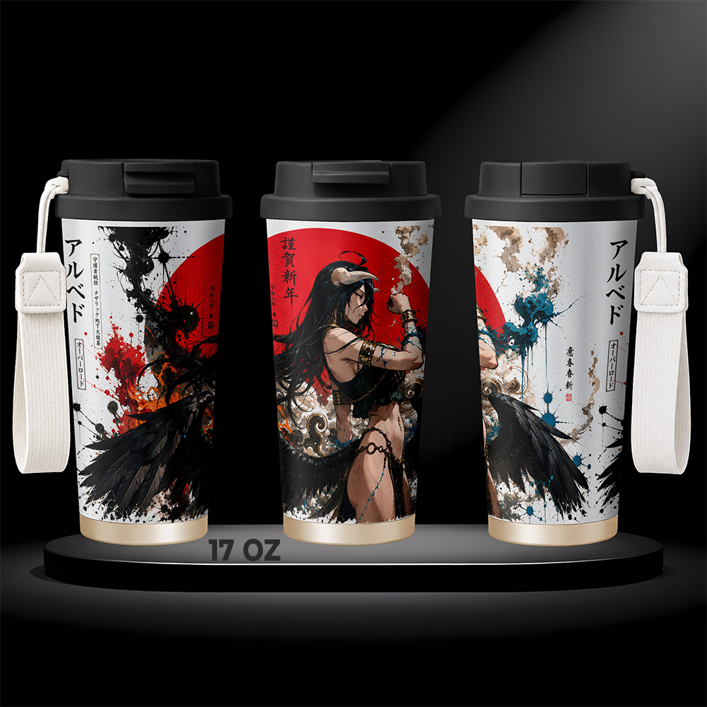 Insulated Tumbler Albedo Overlord Anime Guardian Overseer Stainless Steel 17oz 24oz 30oz Double Wall Vacuum Travel Mug Hot Cold Coffee Cup Gift for Overlord Fans